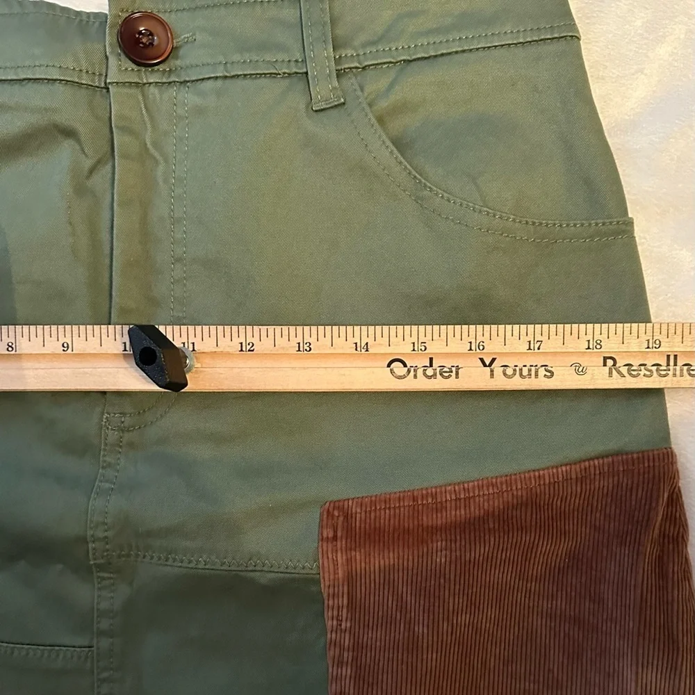 MEADOW RUE Anthropologie Patchwork Cargo Skirt 8 Quilted Pocket Corduroy NWT - Picture 4 of 8
